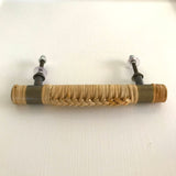 Plaited Rattan Handle with Bronze straps - Medium 14cm