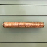 Rounded Woven Rattan Handle with Brass End Caps - Large 21cm
