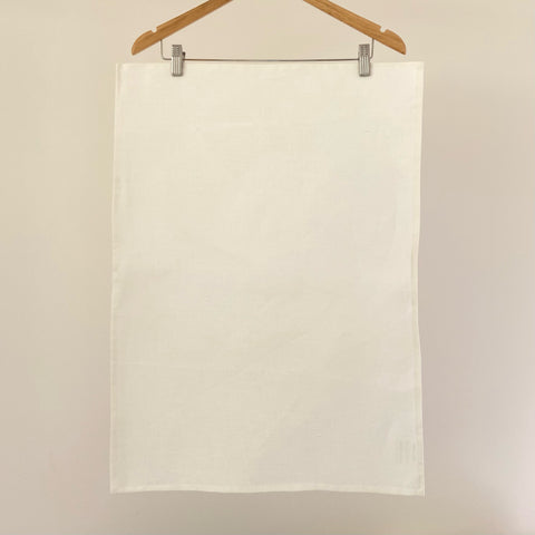 100% Pure Linen Tea Towel  - Off White