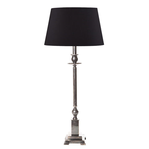 Canterbury Table Lamp Base in Antique Silver