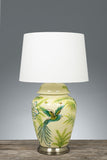 Caribbean Ceramic Lamp Base with Metal Base - Green
