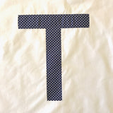 Pillowcase Personalised with a Large Single Letter Appliqué - Stripes Spots or Checks