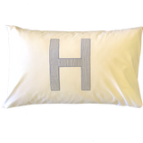 Pillowcase Personalised with a Large Single Letter Appliqué - Stripes Spots or Checks