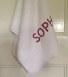 Towel Personalised - Liberty Print Name Appliqué