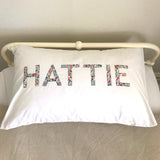 Pillowslip personalised with a name appliqué - Liberty Lawn