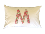 Pillowcase Personalised with a Large Single Letter Appliqué - Liberty Lawn
