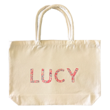 Tote Bag Personalised - Liberty Print Name Appliqué