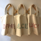 Tote Bag Personalised - Liberty Print Name Appliqué