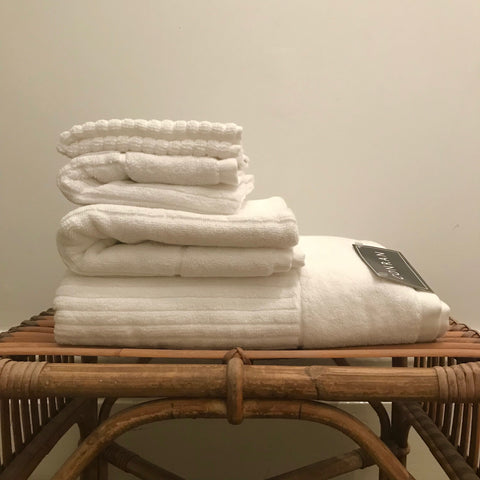 Conran Signature Rib Bath Towel / Bath Mat / Hand Towel / Face Washer - White Only