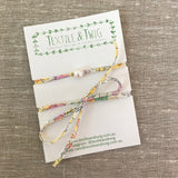 Single Large Freshwater Pearl & Liberty Lawn Necklace or Wrist Wrap - Various Liberty Prints