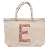 Tote Bag Personalised with One Big Letter - Liberty Print Name Appliqué