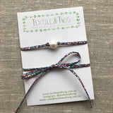 Single Large Freshwater Pearl & Liberty Lawn Necklace or Wrist Wrap - Various Liberty Prints