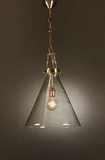 Gadsden Glass Hanging Lamp in Brass - Small, Medium or Large