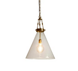 Gadsden Glass Hanging Lamp in Brass - Small, Medium or Large