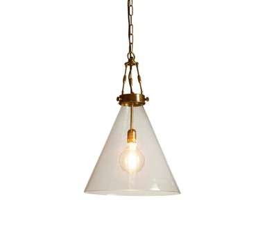 Gadsden Glass Hanging Lamp in Brass - Small, Medium or Large