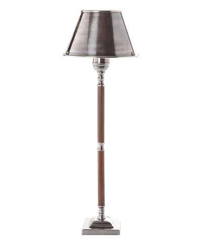 The Nantucket Table Lamp Base and Shade - Antique Silver