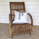 Linen Cushion Personalised with a Large Single Letter Appliqué - Liberty Lawn